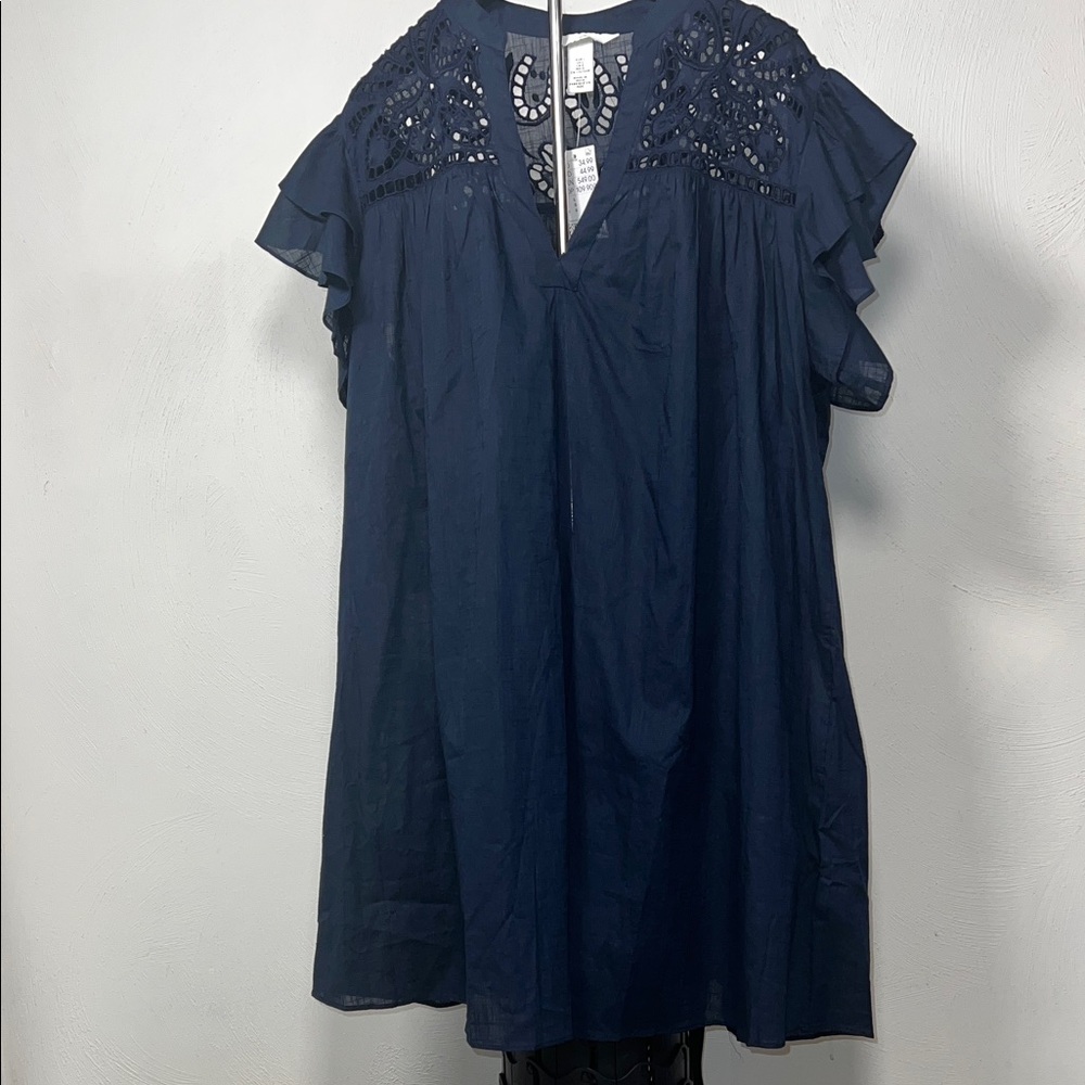 H&M Navy Mini Dress with Embellished Details